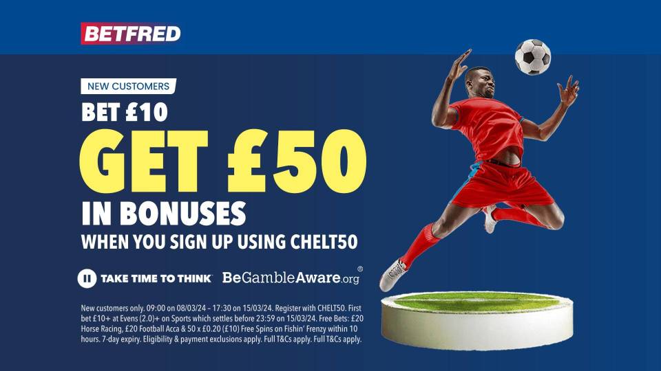 Get £50 in free bets and bonuses with Betfred