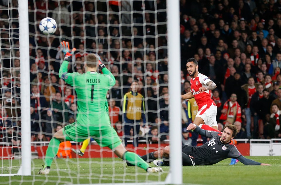 Theo Walcott scored the last time Arsenal faced Bayern Munich