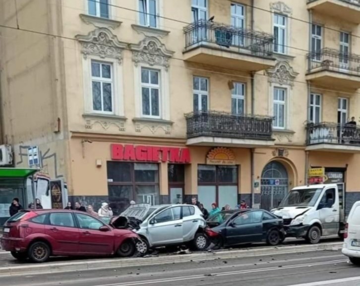 The driver smashed into several other cars