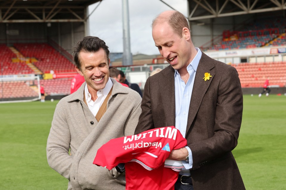 The prince was handed his own personalised Wrexham shirt