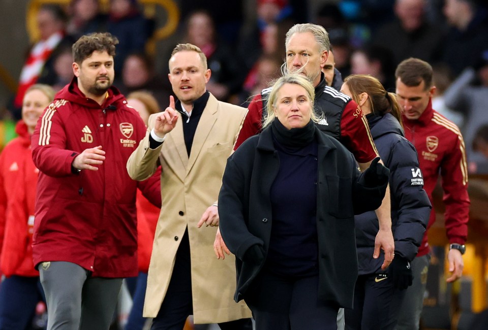Emma Hayes shoved Jonas Eidevall during heated full-time scenes in the League Cup final