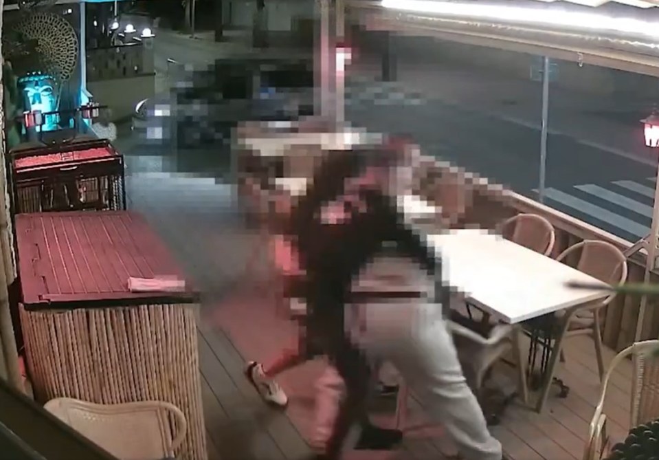 Both the members of Hells angel severely beat the owner on the rooftop