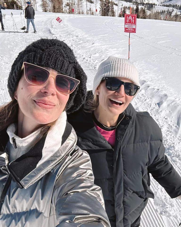 Kelly McKee Zajfen (left) and Heather Dorak (right) skied all week with Meghan