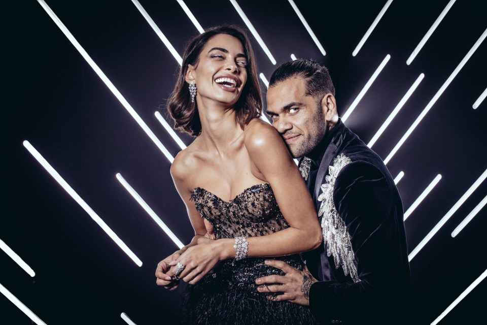 Dani Alves and Joana Sanz smile before The Best FIFA Football Awards in 2018