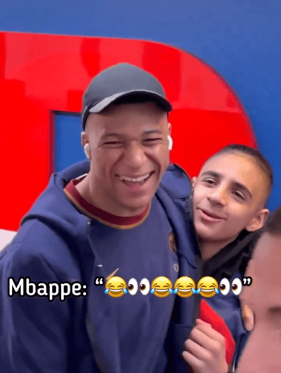 Kylian Mbappe laughed off a brave fan asking him to join Arsenal