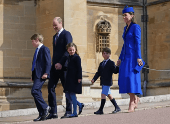 The Prince and Princess of Wales and their kids at last year's Easter service
