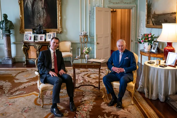 His Majesty spoke with Mr Hunt in the private audience room at Buckingham Palace