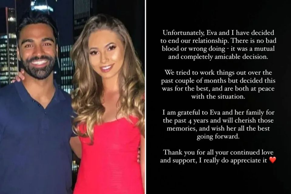 Nas made an announcement earlier in the year, confirming split from fellow Love Island Season 6 contestant