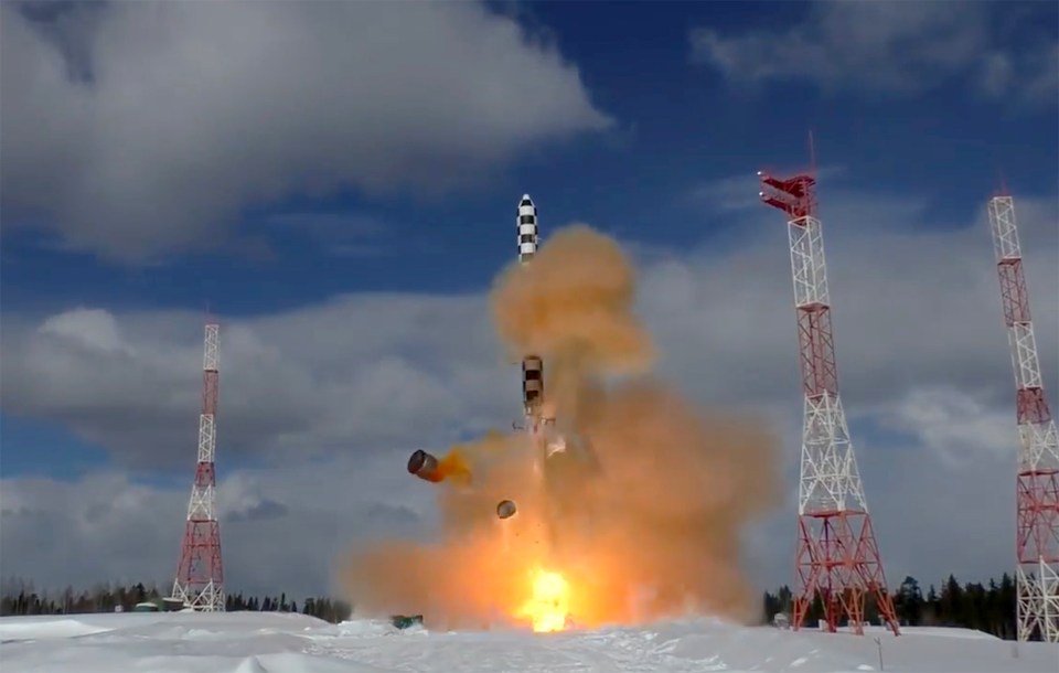Another of Putin's fearsome 'unstoppable' hypersonic weapons - the Sarmat intercontinental ballistic missile