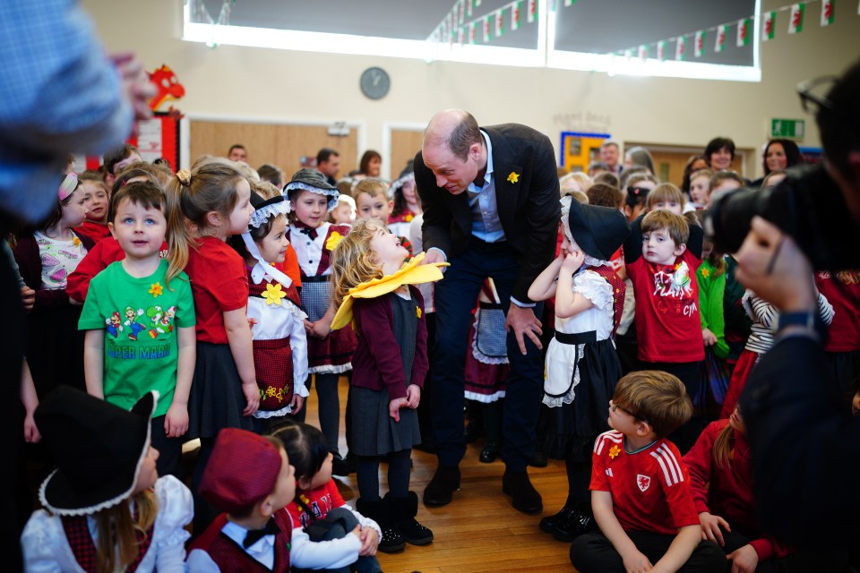 Wills complimented four-year-old Esme Dale's commitment to St David's Day