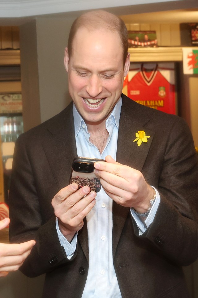 The heir was all smiles today after the Palace gave an update on wife Kate