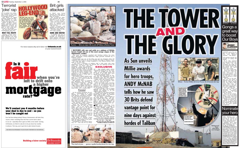 Russell previously appeared in The Sun when SAS-legend Andy McNab reached his outpost in Afghanistan
