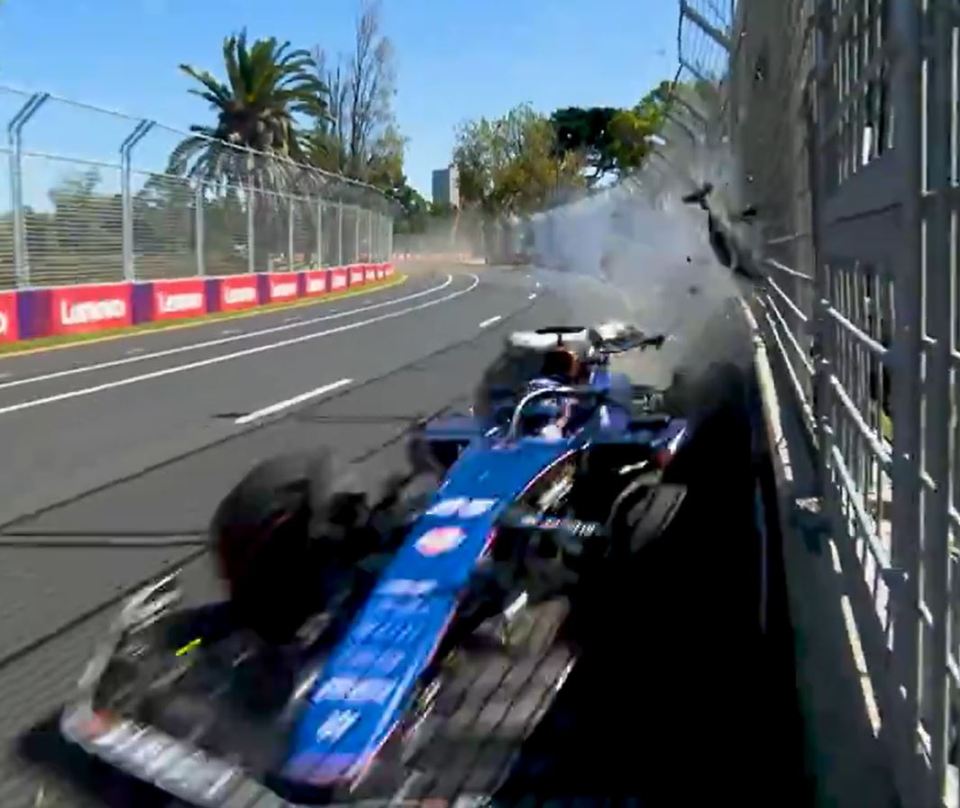 The 27-year-old lost control and crashed into the wall