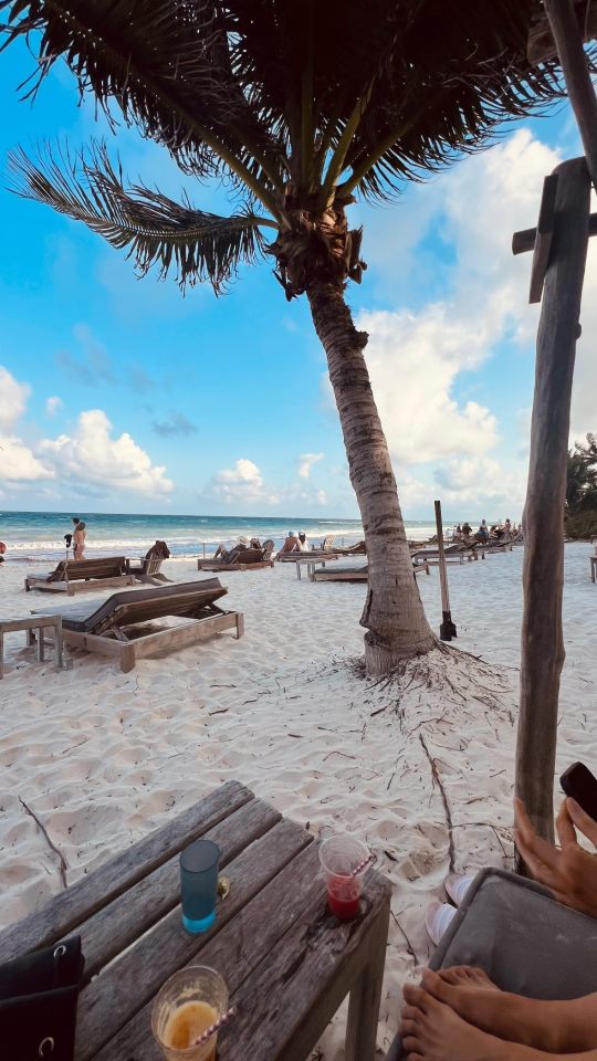 Their getaway was the serene Tulum Beach