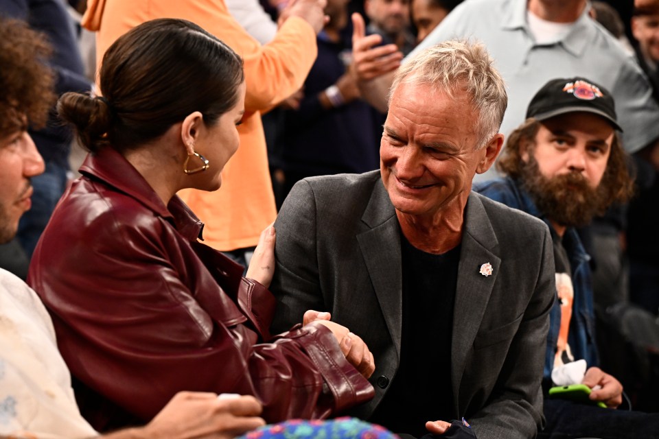Sting looked in amazing shape for his 72 years as he shook hands with Selena Gomez