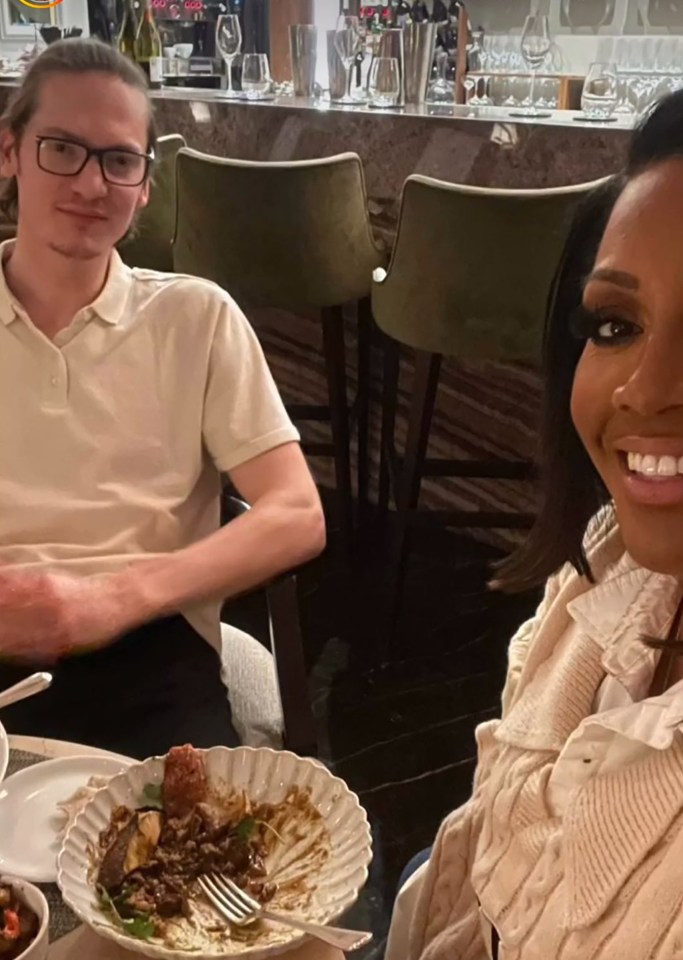 Images show the couple enjoying dinner together