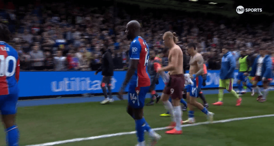 Haaland obliged with the pair swapping their shirts before they had even left the pitch