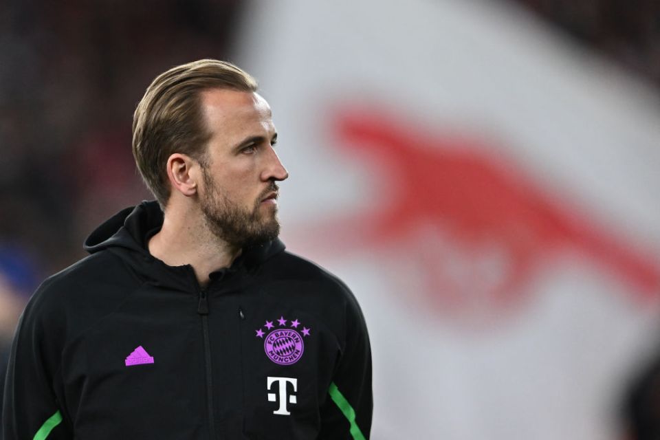 LONDON, ENGLAND - APRIL 9: Harry Kane of FC Bayern Munchen during the UEFA Champions League quarter-final first leg match between Arsenal FC and FC Bayern Munchen at Emirates Stadium on April 9, 2024 in London, England.(Photo by Sebastian Frej/MB Media/Getty Images)