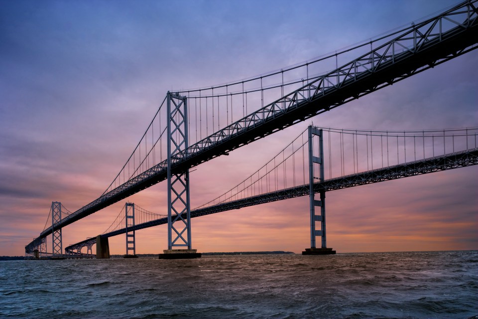 Chesapeake Bay Bridge in Maryland is a vital transportation link in the area