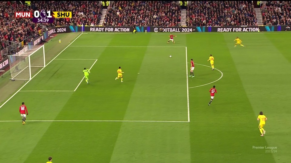 Onana made a wayward pass from the back