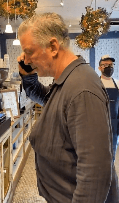 Alec Baldwin was taunted by an anti-Israel protester over the fatal shooting on the set of his new film Rust as he ordered coffee