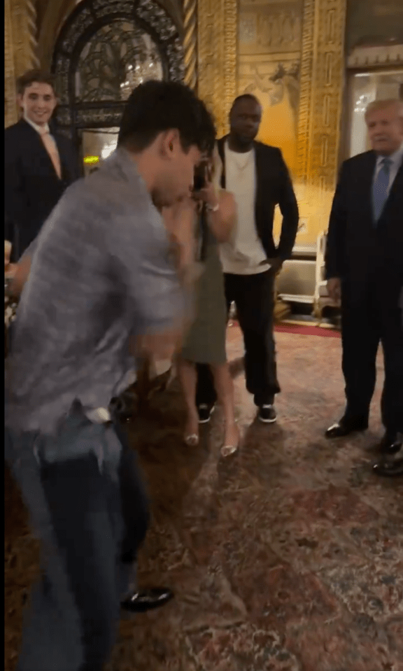 The 45th President of the United States watched on gleefully as Garcia's fist flew