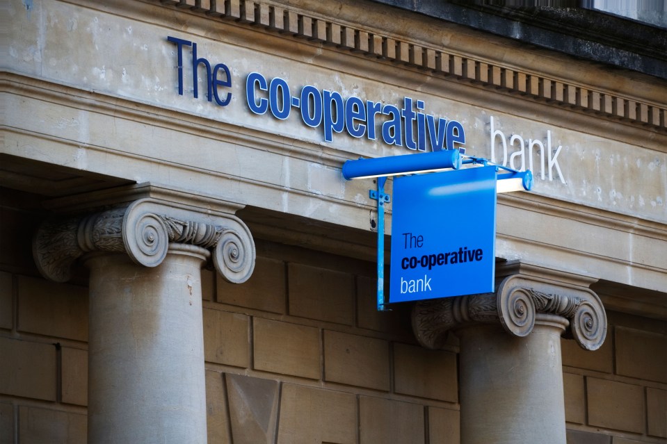 The Co-operative Bank signage on a building.