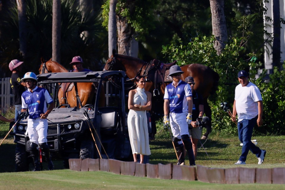 Meghan watched from the sidelines