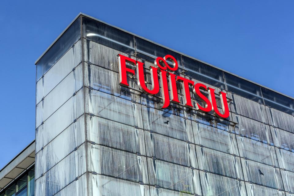 J1YCHR Fujitsu, Logo, Sign, Prague, Czech Republic, Europe