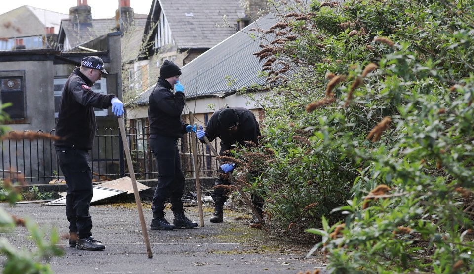 The area where the 27-year-old was attacked was taped off as police scoured the scene