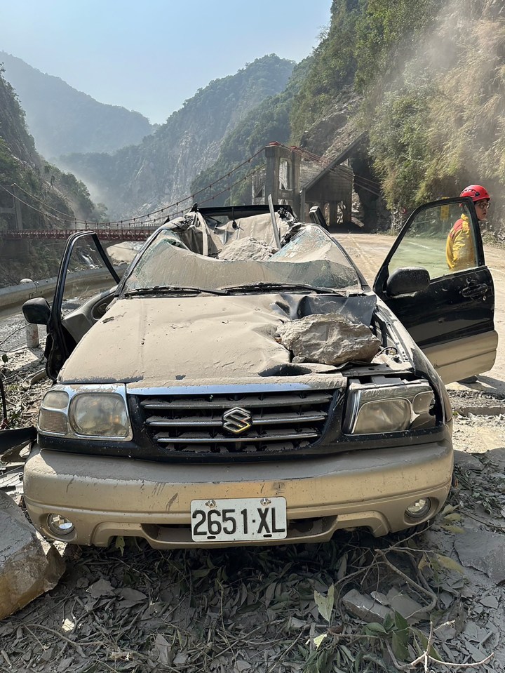 Rocks tumbled from mountains and fell onto cars and villages below