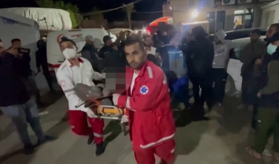 Paramedics at the scene following the blast