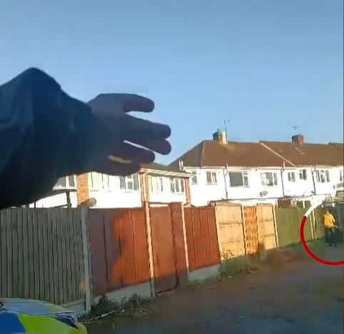 Cops found him around the back of residential garages