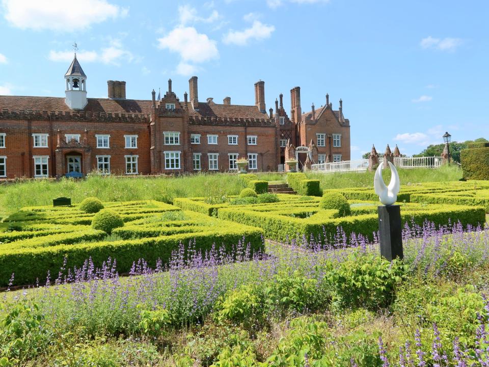 The estate is known for its impressive gardens, which are open to the public at select times during the year
