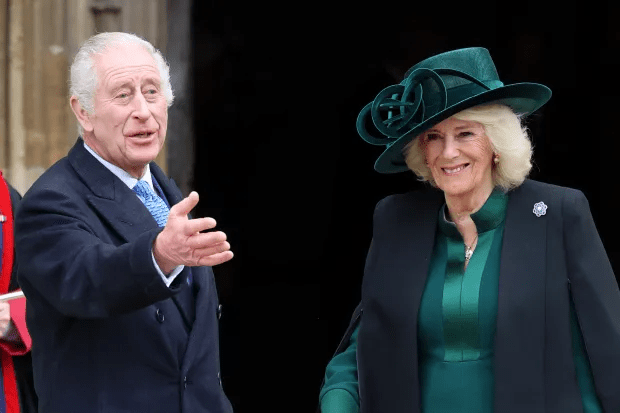 Charles and Camilla at the Easter church service