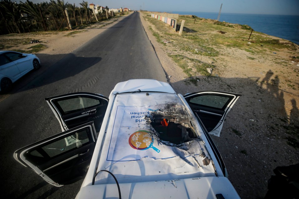 A hole in the top of the charity's car