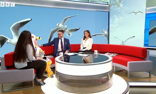 He showed off his seagull impression
