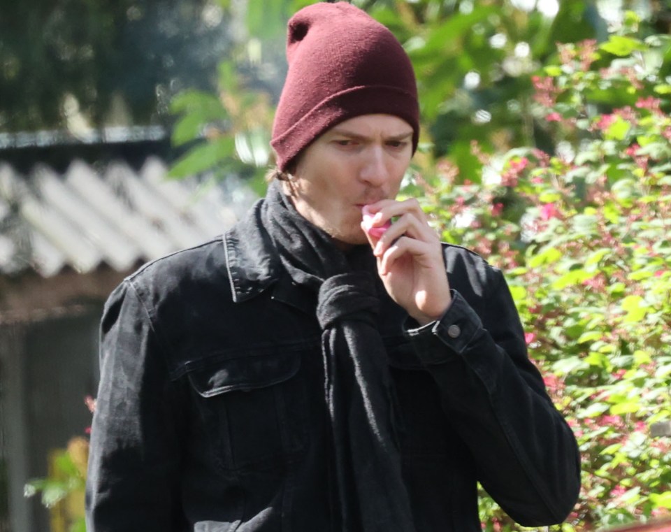 David Putman out for a walk and vape (17/04/24) near his abode.Pic by Steve Bell.