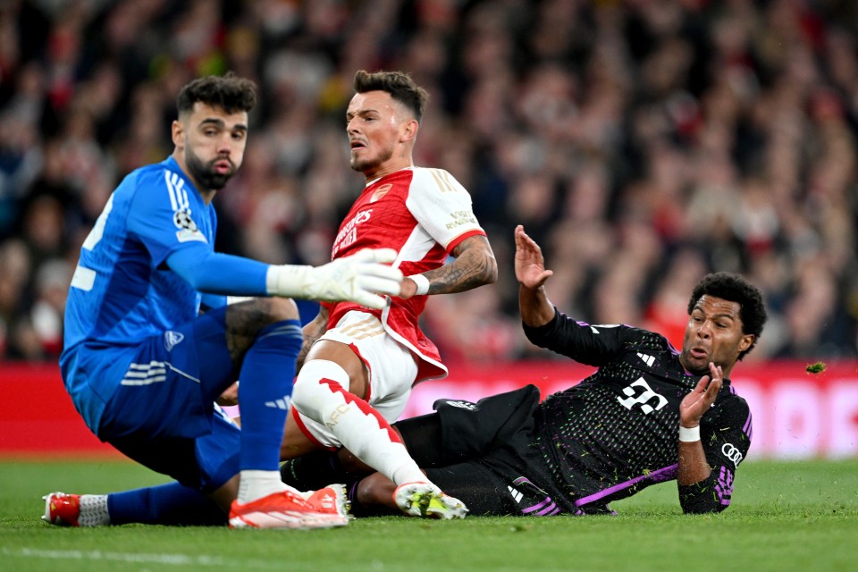 Gnabry slotted past Raya from close range