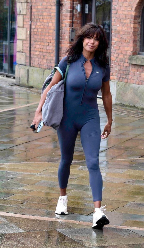 The star was snapped in the figure-hugging outfit in Manchester