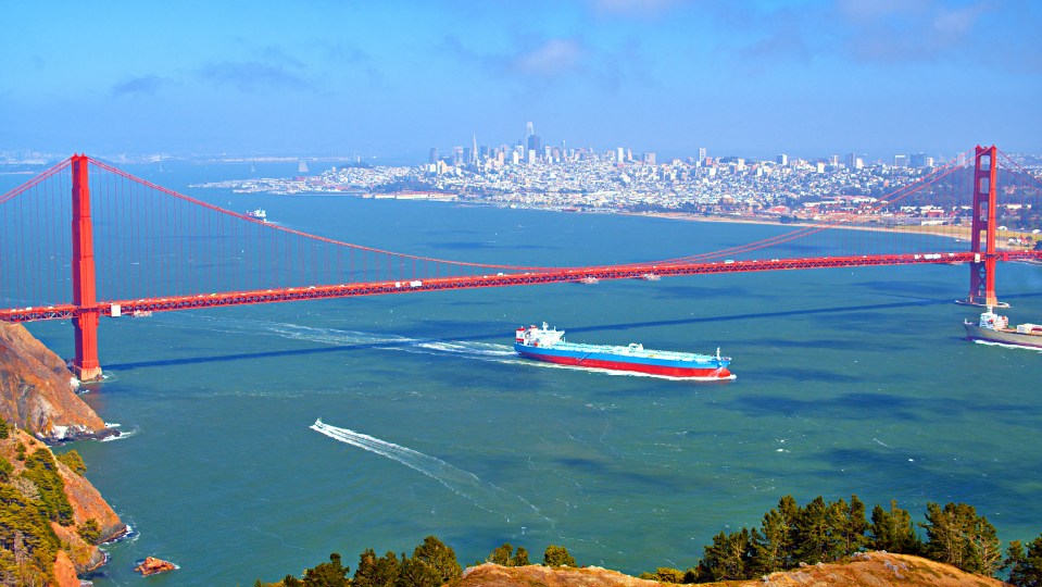 The iconic Golden Gate Bridge in San Francisco, California