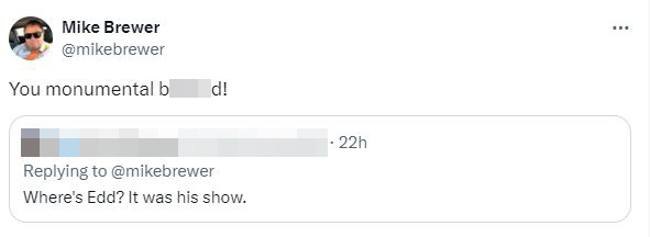The troll claimed Wheeler Dealer's is a 'Edd's show' in a bitter message