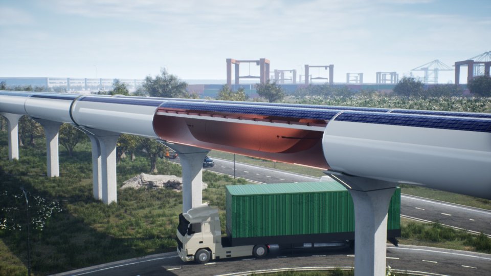 The pods would run directly through a tightly compressed tube