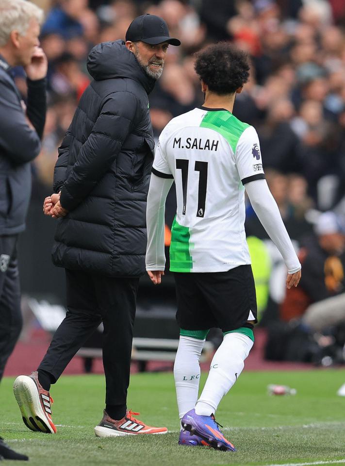 Jurgen Klopp and Mohamed Salah's argument was a flashpoint for Liverpool against West Ham