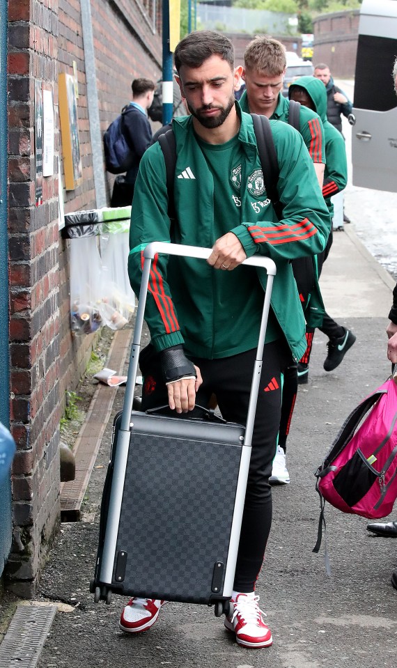 Captain Bruno Fernandes was pictured after sending a rallying cry to Man Utd fans
