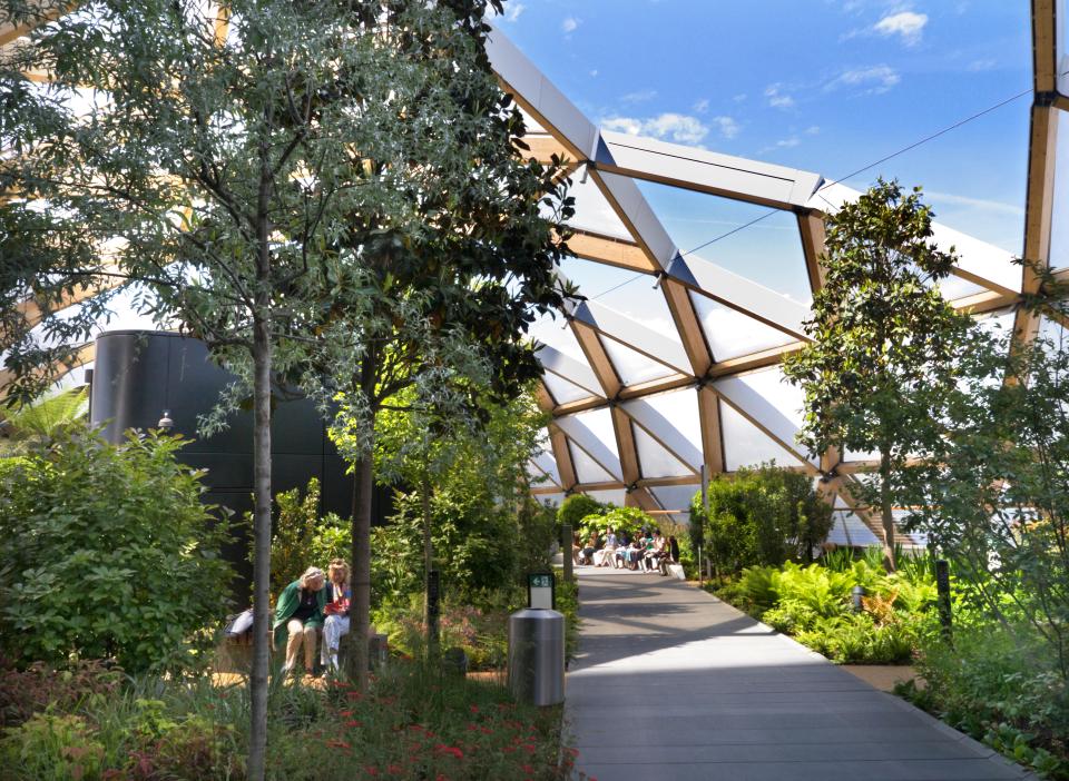 The Crossrail Roof Garden is open daily until 9pm or until sunset in the summer