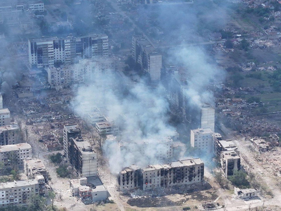 The ruins of Vovchansk lie smouldering after weeks of devastating attacks by Russian troops