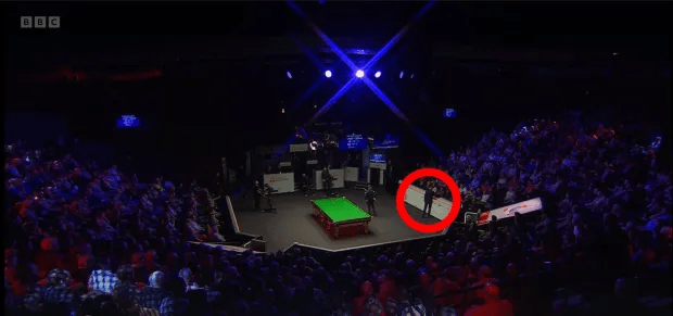 Referee Marcel Eckardt approached the crowd to determine who was coughing