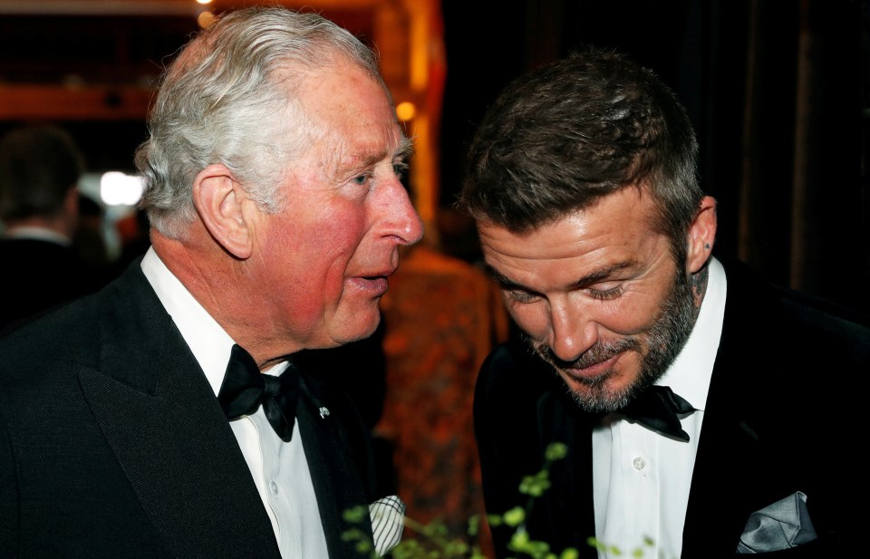 King Charles with David Beckham at a previous meeting in 2019