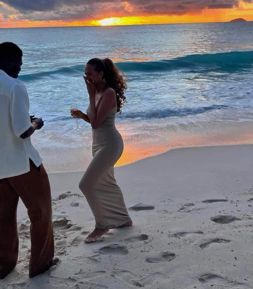 Thomas Partey celebrated getting engaged to his partner Janine Jackson